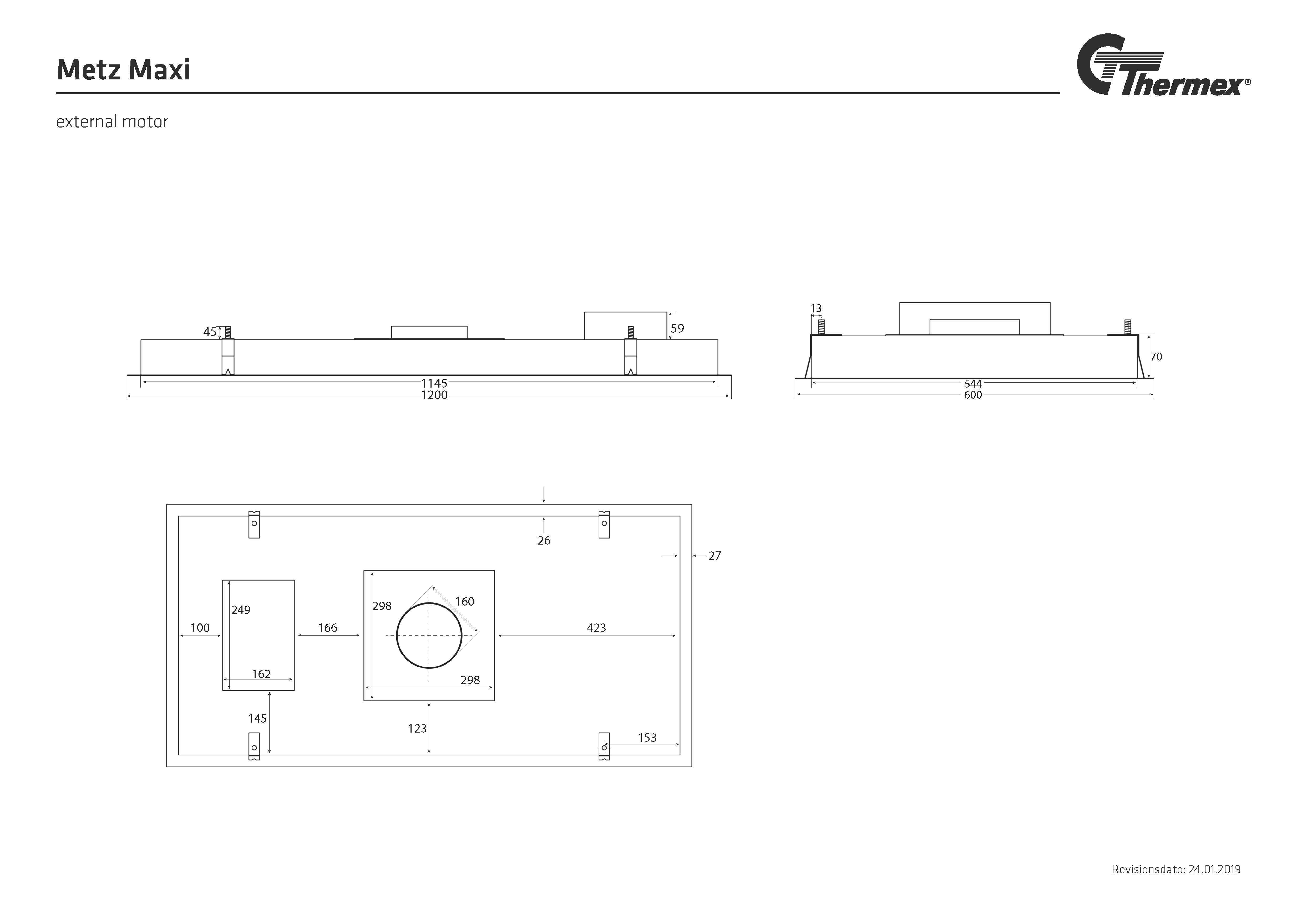 THERMEX COOKER HOOD THERMEX METZ MAXI 120/W/OUT.MOTOR Cooker Hoods