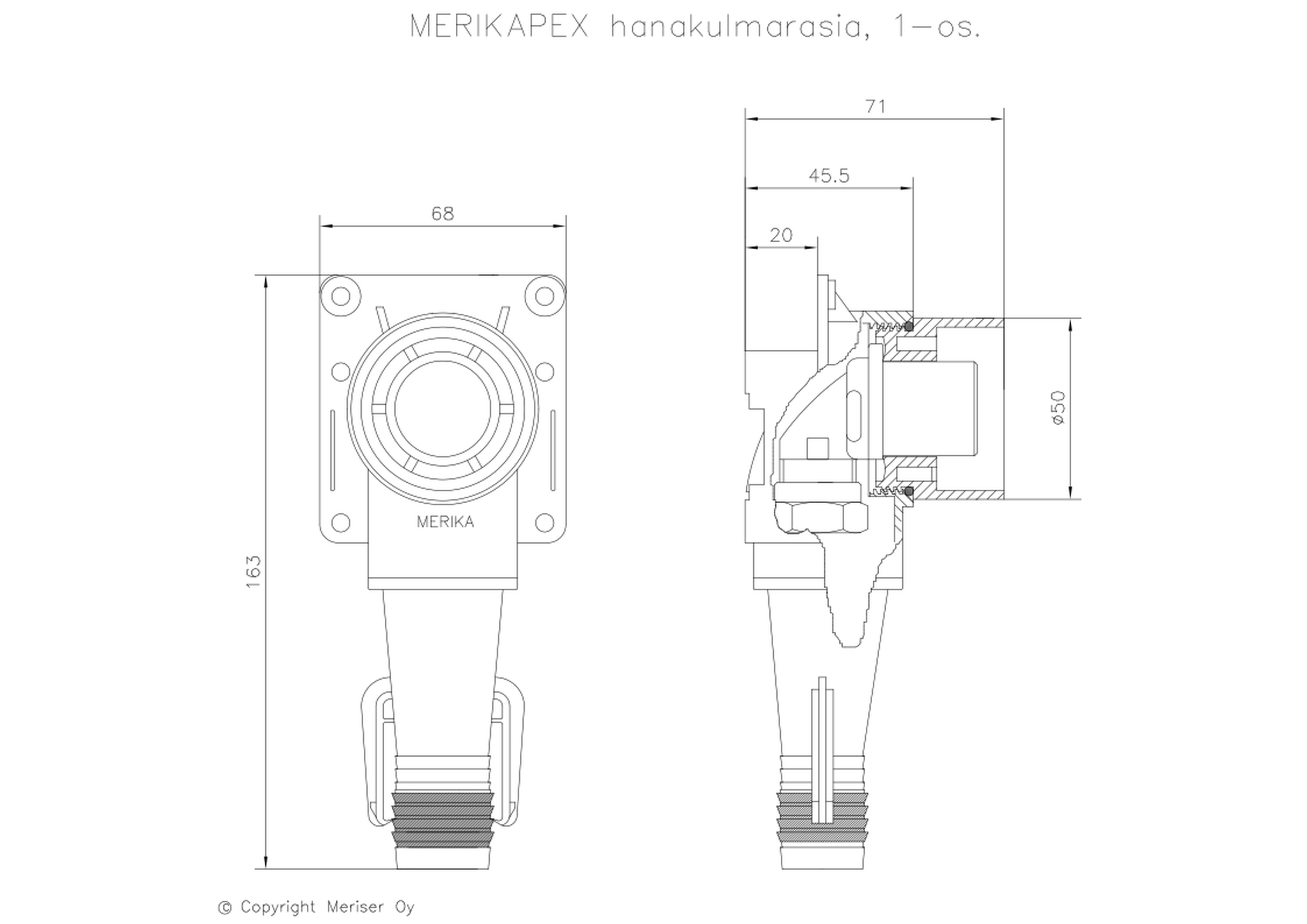 MERIKA HANAKULMARASIA MERIKA 15mm PUSERRUSLIITOS 2271 | Jakotukit ja ...