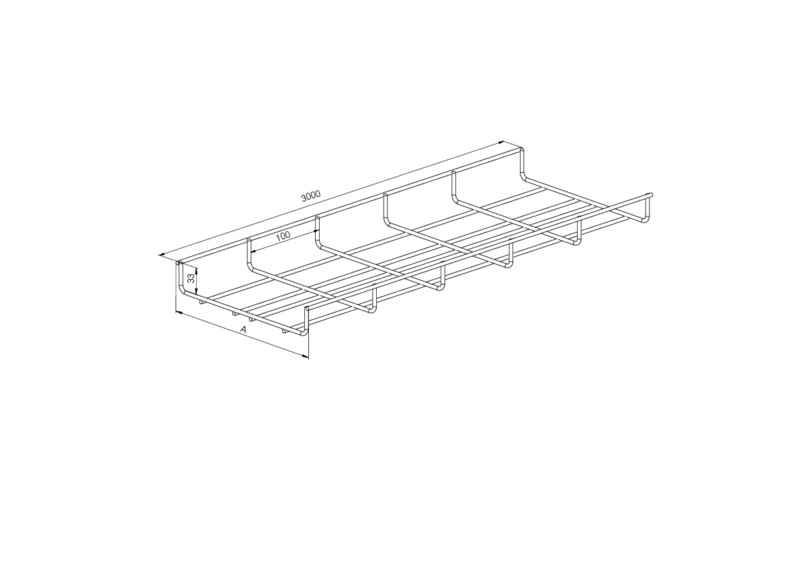 MEKA WIRE MESH CABLE TRAY MEKA WMT-30-300 L=3000 EG | Mesh Cable Trays ...